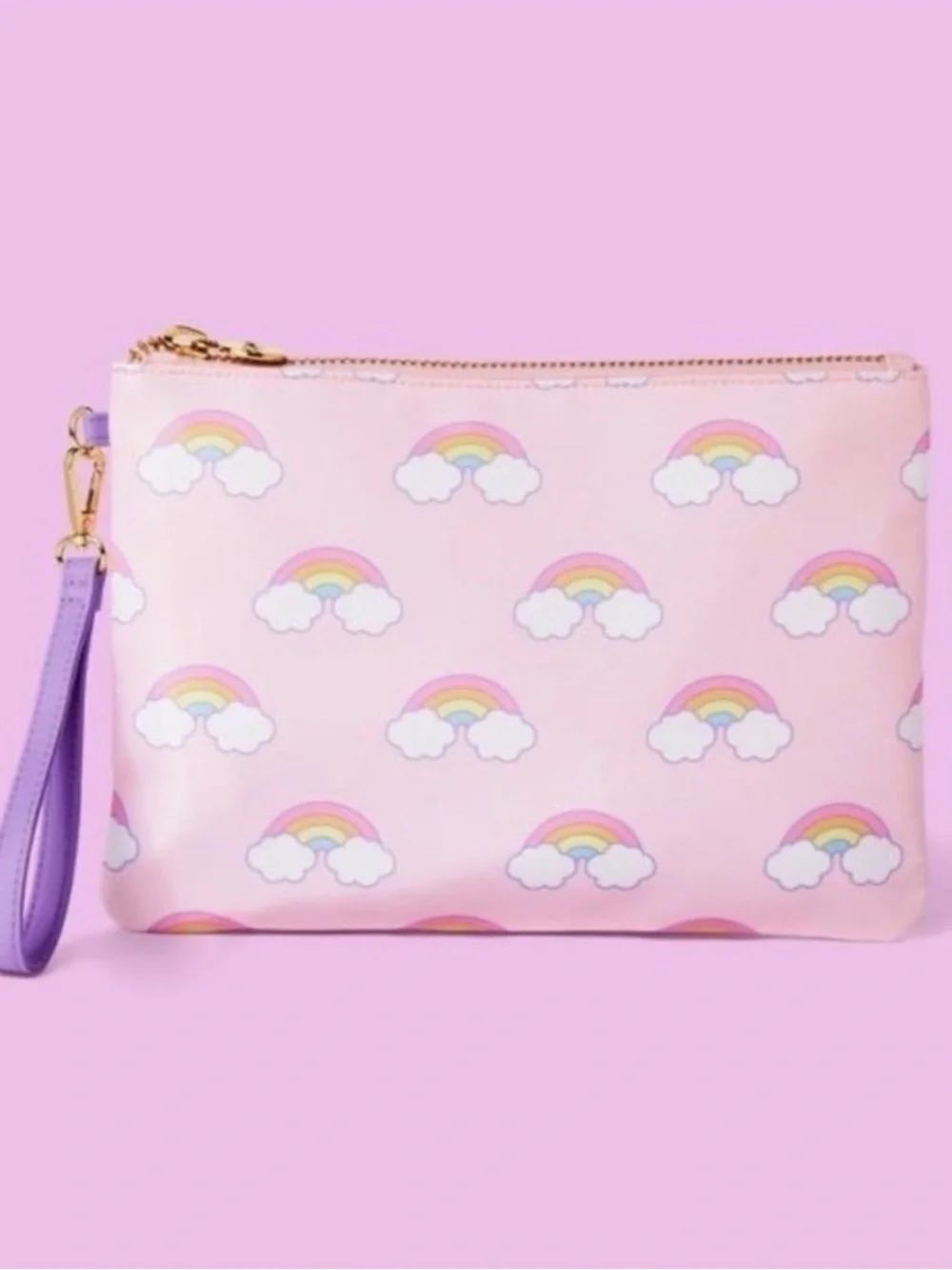 NWT Stoney clover lane rainbow flat pouch in perfect condition.